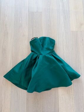 Club L London Emerald Green Strapless Mini Dress